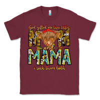 Burgundy God Gifted Me Two Titles And Mama i Rock Them Both Classic Tee - CowhideDigitalArt