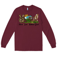 Burgundy Peace Love Nubian Goat Long Sleeve Tee - LillyAllenDesigns