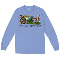 Colony Blue Peace Love Nubian Goat Long Sleeve Tee - LillyAllenDesigns