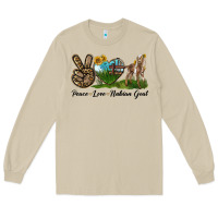 Mushroom Peace Love Nubian Goat Long Sleeve Tee - LillyAllenDesigns