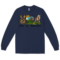 Navy Peace Love Nubian Goat Long Sleeve Tee - LillyAllenDesigns