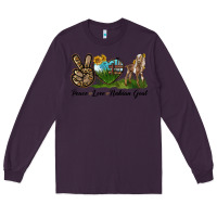Plum Peace Love Nubian Goat Long Sleeve Tee - LillyAllenDesigns