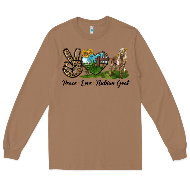 Peace Love Nubian Goat Long Sleeve Tee by LillyAllenDesigns | Teevron