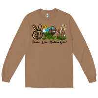 Toasted Coconut Peace Love Nubian Goat Long Sleeve Tee - LillyAllenDesigns