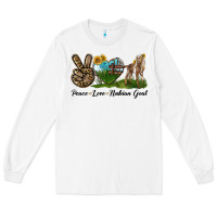 White Peace Love Nubian Goat Long Sleeve Tee - LillyAllenDesigns