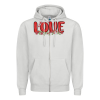 Dove Grey love valentine s day Zipper Hoodie - MaliasSmallBusiness