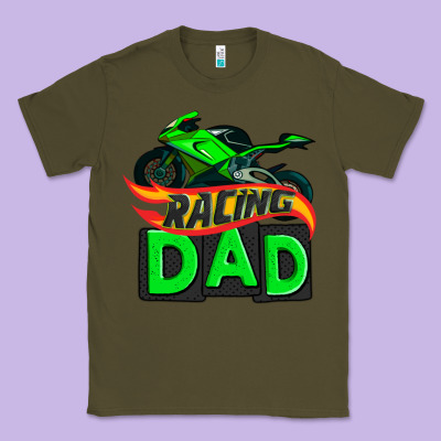 Racing Dad With Racing Motorcycle Classic Tee Designed By Adodesignshop