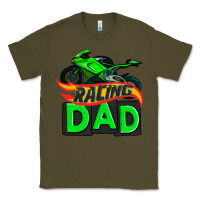 Army Green racing dad with racing motorcycle Classic Tee - AdoDesignShop