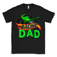 Black racing dad with racing motorcycle Classic Tee - AdoDesignShop