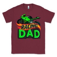 Burgundy racing dad with racing motorcycle Classic Tee - AdoDesignShop