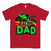 Red racing dad with racing motorcycle Classic Tee - AdoDesignShop
