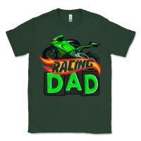 Sports Green racing dad with racing motorcycle Classic Tee - AdoDesignShop
