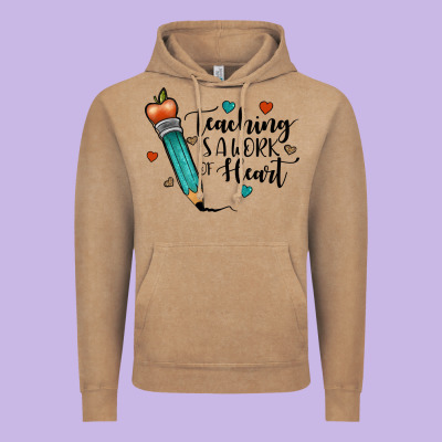 Teaching İs A Work Of Heart Vintage Hoodie Designed By Jahusdesignshop