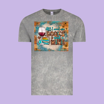 All I Need Are Books And Wine Vintage Tee Designed By Jahusdesignshop