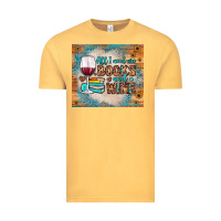 Vintage Mustard all i need are books and wine Vintage Tee - JahusDesignShop