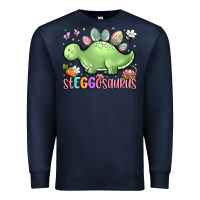 Navy easter stegosaurus delight Premium Sweatshirt - LillyAllenDesigns