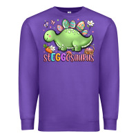 Purple easter stegosaurus delight Premium Sweatshirt - LillyAllenDesigns
