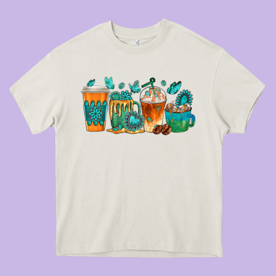 Gemstone Coffee Cups Heavy Core Tee Designed By Texasbilliewilder