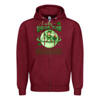 Burgundy lucky world tour st. patrick's day Zipper Hoodie - MaliasSmallBusiness