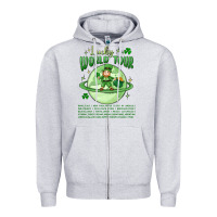 Heather Grey lucky world tour st. patrick's day Zipper Hoodie - MaliasSmallBusiness