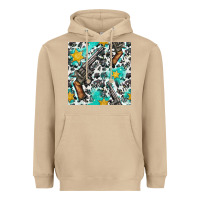 Mushroom Western Gun And Sheriff Stars With Cowhide Seamless Pattern Heavyweight Hoodie - BundleAndBundleShop
