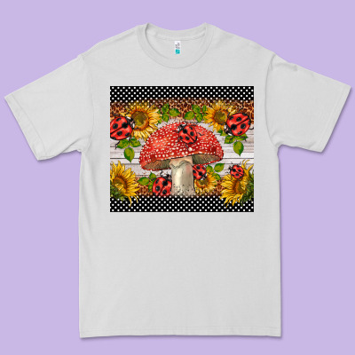 Ladybug Mushrooms Premium Tee Designed By Barkaloodesign