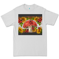 Dove Grey ladybug mushrooms Premium Tee - BarkalooDesign