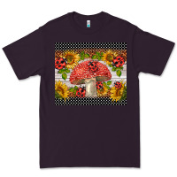 Plum ladybug mushrooms Premium Tee - BarkalooDesign