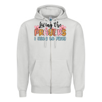 Dove Grey living the prayers i used to pray Zipper Hoodie - MaliasSmallBusiness