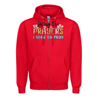 Red living the prayers i used to pray Zipper Hoodie - MaliasSmallBusiness
