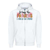 White living the prayers i used to pray Zipper Hoodie - MaliasSmallBusiness