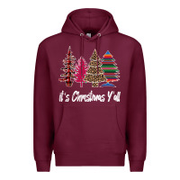 Burgundy Merry Christmas Pine Tree Premium Hoodie - Bettercallsaul