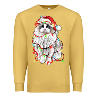 Antique Gold christmas ragdoll cat Premium Sweatshirt - LillyAllenDesigns