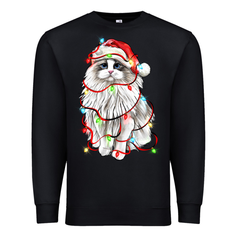 Christmas Ragdoll Cat Premium Sweatshirt by LillyAllenDesigns | Teevron
