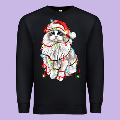 Christmas Ragdoll Cat Premium Sweatshirt Designed By Lillyallendesigns