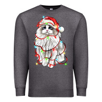 Charcoal Heather christmas ragdoll cat Premium Sweatshirt - LillyAllenDesigns