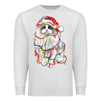 Oatmeal Heather christmas ragdoll cat Premium Sweatshirt - LillyAllenDesigns