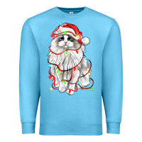 Ocean Blue christmas ragdoll cat Premium Sweatshirt - LillyAllenDesigns