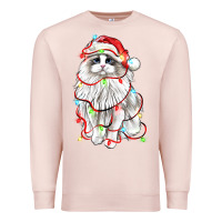 Pale Pink christmas ragdoll cat Premium Sweatshirt - LillyAllenDesigns