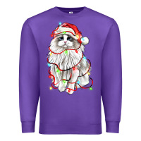 Purple christmas ragdoll cat Premium Sweatshirt - LillyAllenDesigns