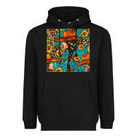 Black Western Girl Hair Clasp And Sunflower With Leopard And Glitter Seamles Heavyweight Hoodie - BundleAndBundleShop