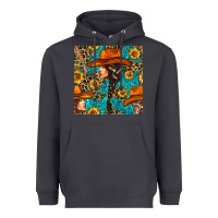Smoke Western Girl Hair Clasp And Sunflower With Leopard And Glitter Seamles Heavyweight Hoodie - BundleAndBundleShop