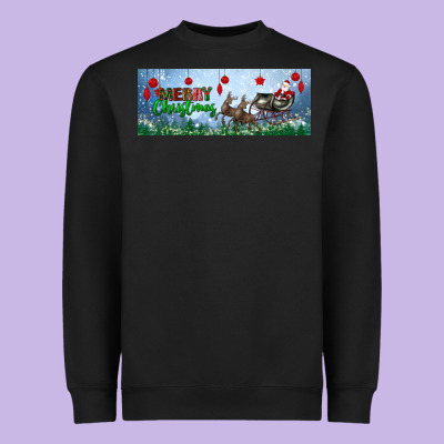 Merry Christmas With Santa Sleigh Heavyweight Sweatshirt Designed By Bundleandbundleshop