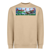 Mushroom merry christmas with santa sleigh Heavyweight Sweatshirt - BundleAndBundleShop