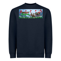 Navy merry christmas with santa sleigh Heavyweight Sweatshirt - BundleAndBundleShop