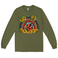 Army Green ladybuy  rainbow Long Sleeve Tee - BarkalooDesign