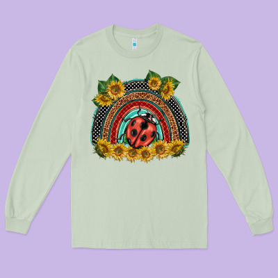 Ladybuy  Rainbow Long Sleeve Tee Designed By Barkaloodesign