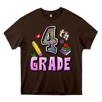 Chocolate Brown Fourth Grade Heavy Core Tee - RanaPortraitStore