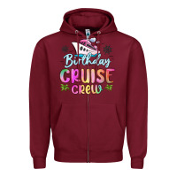 Burgundy birthday cruise crew Zipper Hoodie - MaliasSmallBusiness