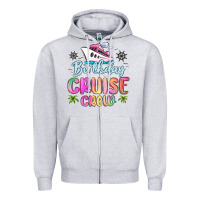 Heather Grey birthday cruise crew Zipper Hoodie - MaliasSmallBusiness